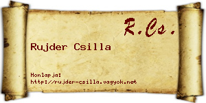 Rujder Csilla névjegykártya
